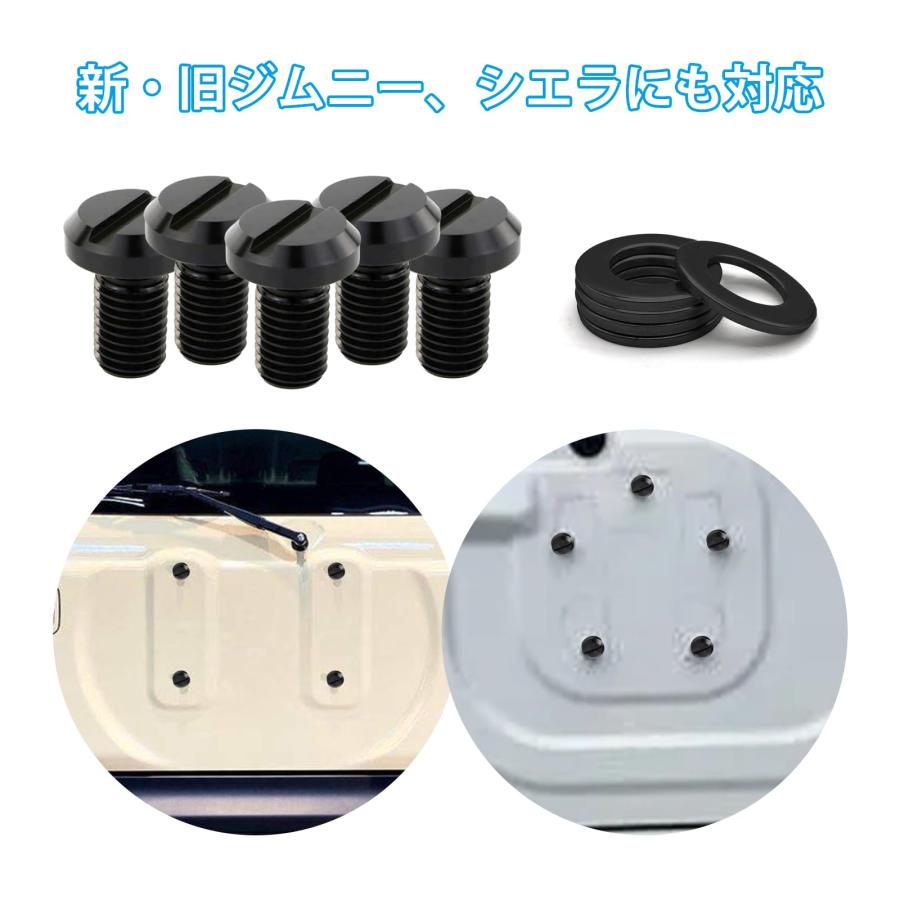 ジムニー バックドアボルト M10 P1.25 ジムニー専用設計 化粧ボルト ワッシャー付き jb64 ブラック 5個入り |  | 02