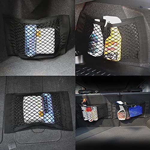 YFFSFDC 車載収納ポケット 2個入り 40cm x 25cm 車用 ネットポケット メッシュポケット 伸縮性強い マジックテープ式車の座席 |  | 05