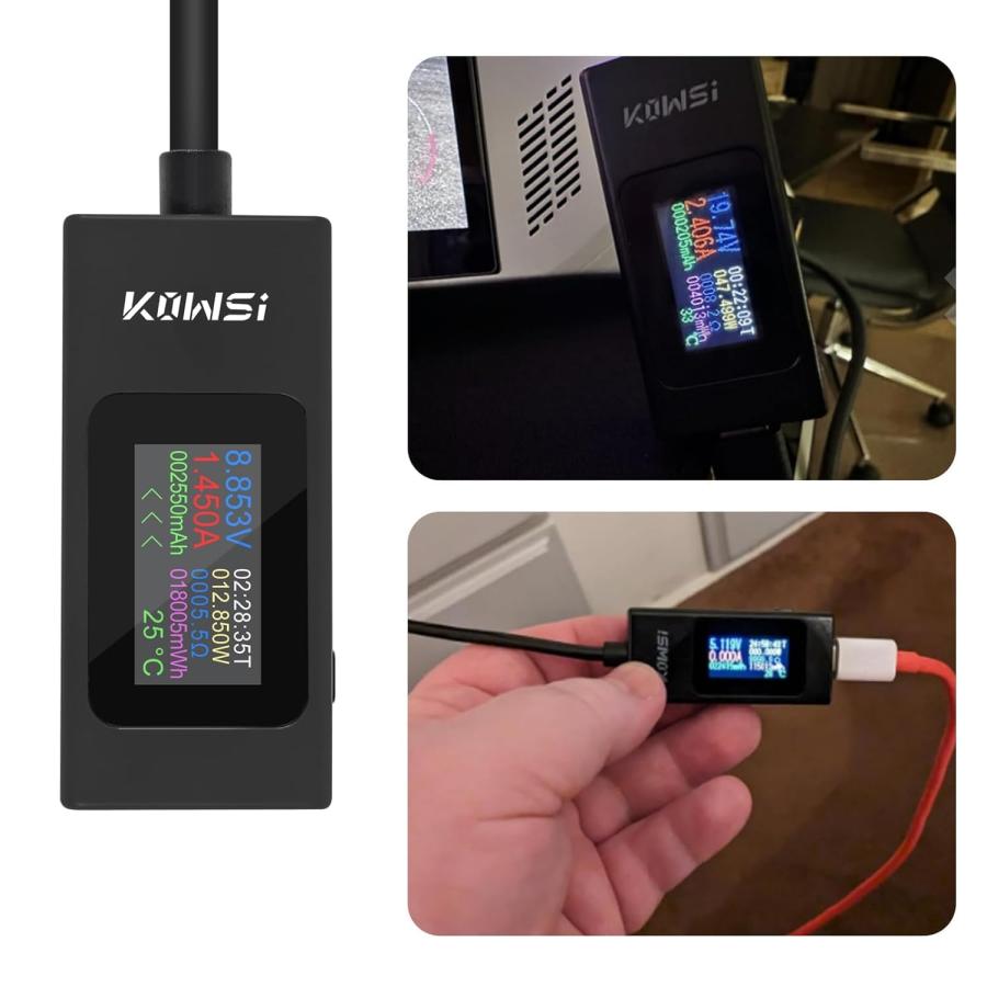 YFFSFDC USB電圧 電流チェッカー USB Cテスター カラースクリーン双方向 電流 電圧 温度 通電時間 容量 インピーダンスなど多機 |  | 06