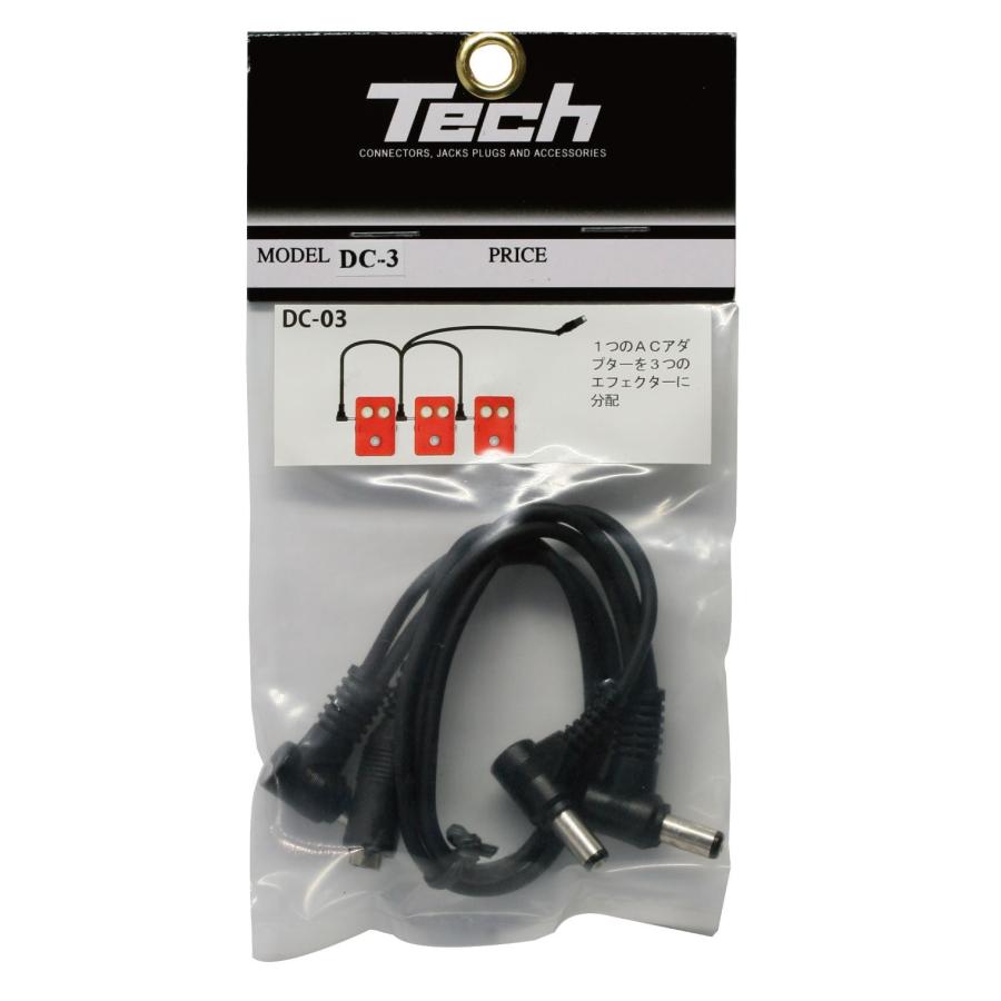 TECH DCケーブル 電源 分配ケーブル 3股 パワーサプライコード DC-3 ブラック |  | 02