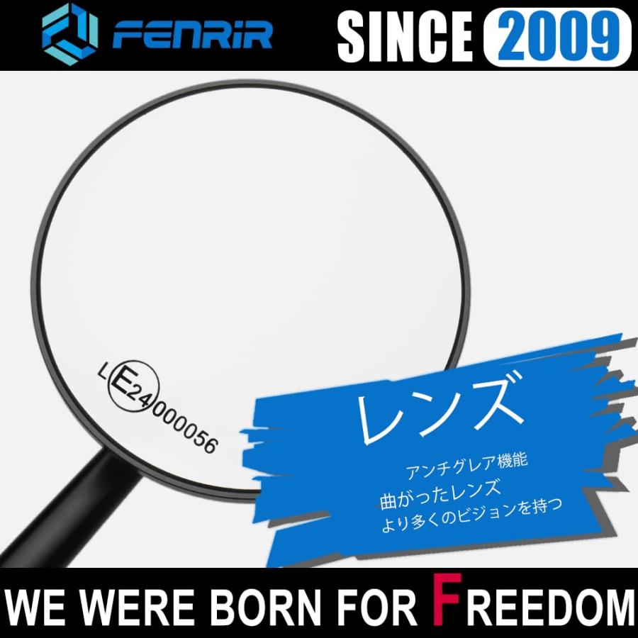 FENRIR ブラック バイク ミラー CNC にとって 10mm/8mm ネジ サイド オートバイ アルミミラーバイク 防眩 まぶしさを防ぐ |  | 05