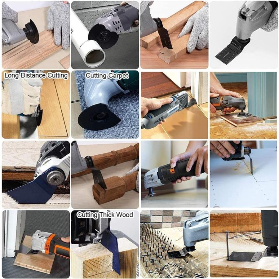 ShiU 23点セット マルチツール替刃 ブレード カットソー マルチツール用 替刃 マルチツール用ブレード 互換 替刃 木材・釘・金属切断 先 |  | 06