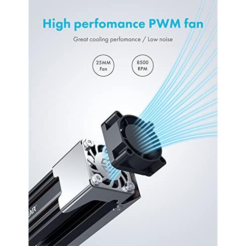 GRAUGEAR M.2 2280 SSDヒートシンク アルミニウム 25mmの高速PWMファン 二つの純銅のヒートパイプ 多層のヒートシンクデ |  | 04