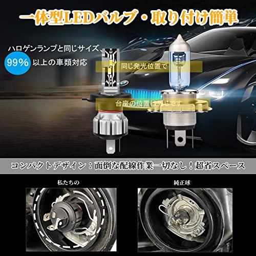 LTONXEN H4 LED ヘッドライト 車検対応 ファンレス 一体型 H4 HI/LO切替 LED バルブ 6000K ホワイト 車用 DC |  | 03