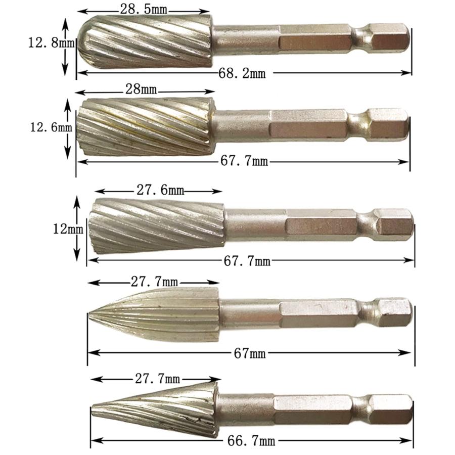 Bestgle超硬カッター 5本組ロータリーヤスリ超硬バー 超硬ドリルビット用切削 研磨用 タングステンバー リューター ビット ドリル カッタ |  | 01