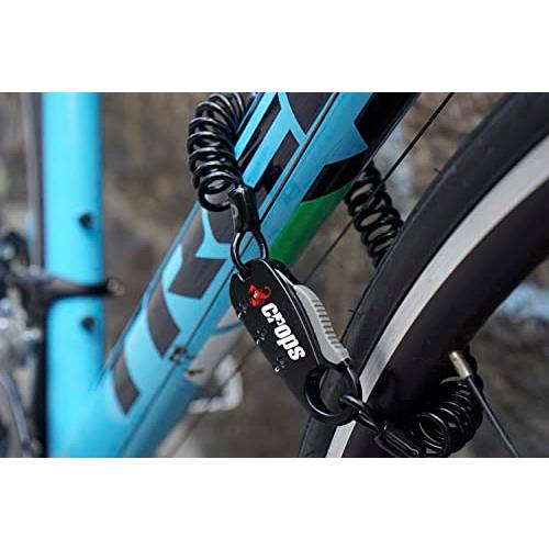 クロップスcrops コンパクトワイヤーロック Q3 | 3mm×1800mm 3桁ダイヤル CP-SPD08-04 レッド |  | 01