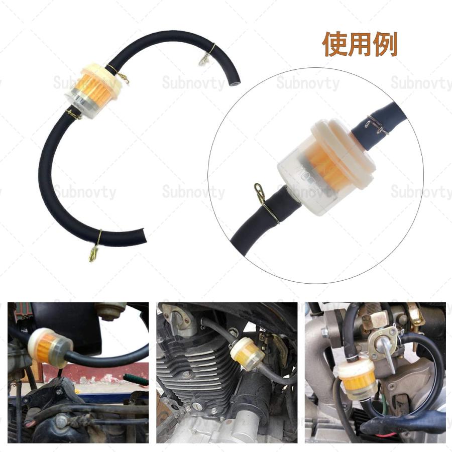 汎用 ガソリンフィルター 10点セット 燃料フィルター 燃料ホース 錆びキャッチ ガス ホース フューエルフィルター 内径6mm オートバイ 自 |  | 03