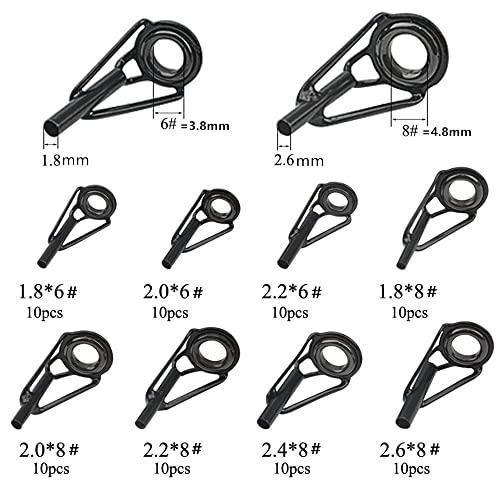 WMYCONGCONG 80個セット トップガイド ロッドガイド 内径1.8mm〜2.6mm 釣り竿穂先 釣り竿ガイド 先端 交換 修理キット |  | 01