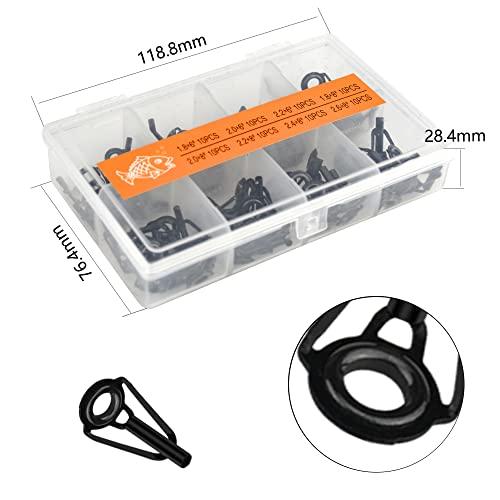 WMYCONGCONG 80個セット トップガイド ロッドガイド 内径1.8mm〜2.6mm 釣り竿穂先 釣り竿ガイド 先端 交換 修理キット |  | 03