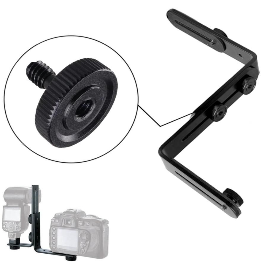 カメラネジ アダプター 連結ネジ アルミニウム合金 固定ネジ 1/4インチ 双L字 接続アダプター カメラスタンド 三脚 アーム プレート 雲台 |  | 03