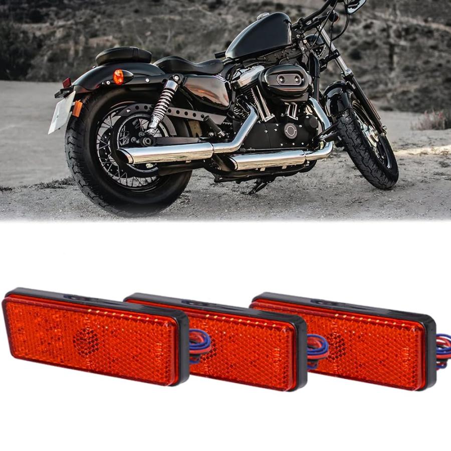 LED リフレクター LED 12V 反射板 角型 トレーラー サイドマーカー リアマーカー ウインカー テールランプ レッド 2個セット |  | 06