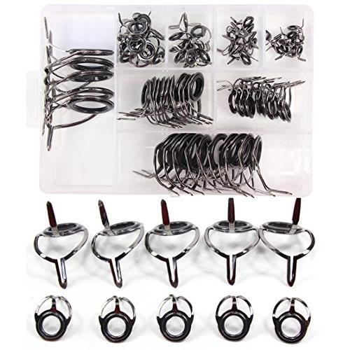 ロッドガイド 釣り フィッシング用 先端ガイド トップガイド 交換 修理・交換・補修用キット 75個入り 8サイズ | 