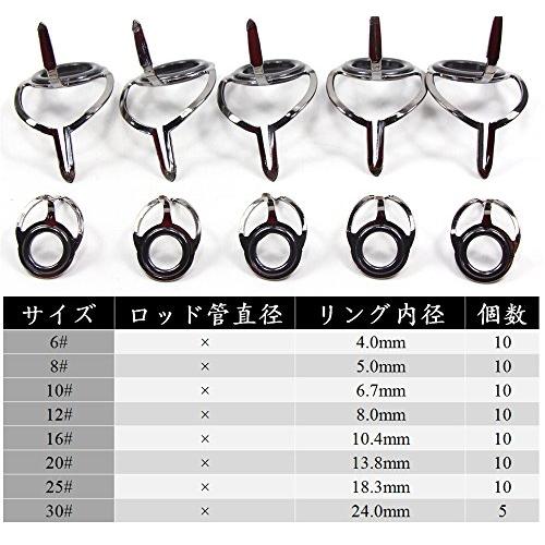 ロッドガイド 釣り フィッシング用 先端ガイド トップガイド 交換 修理・交換・補修用キット 75個入り 8サイズ |  | 05