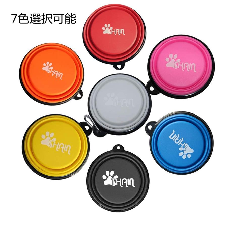 THAIN 犬 水飲み 携帯用 散歩用 折りたたみ式 ペット給水器 容量350ML シリコン製 コンパクト 水やり用品 持ち運び便利 ペットボウ |  | 02