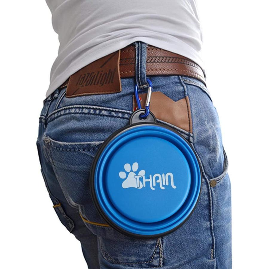 THAIN 犬 水飲み 携帯用 散歩用 折りたたみ式 ペット給水器 容量350ML シリコン製 コンパクト 水やり用品 持ち運び便利 ペットボウ |  | 06