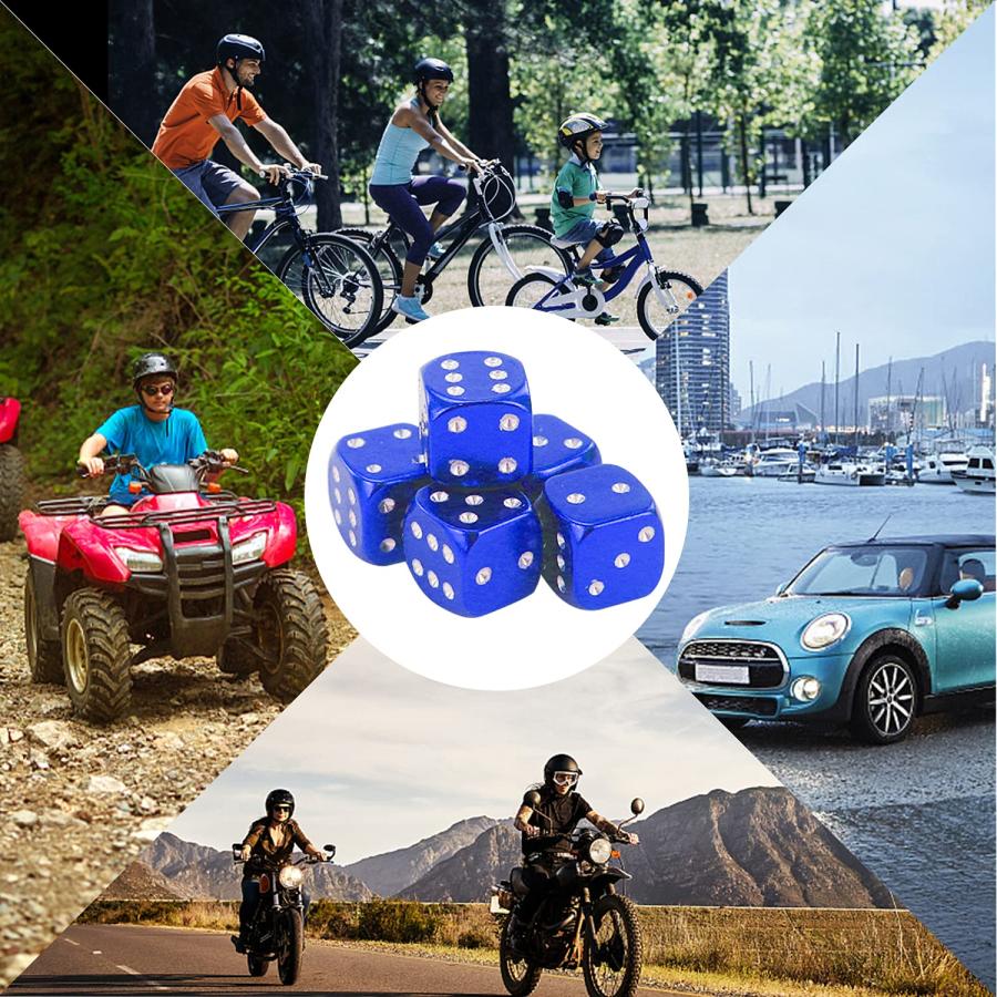 BOROLA 新型 サイコロ アルミ 削り出し エアバルブキャップ タイヤ アルミニウム アルマイト 腐食 防止 自動車用 バイク用 5個セット |  | 03