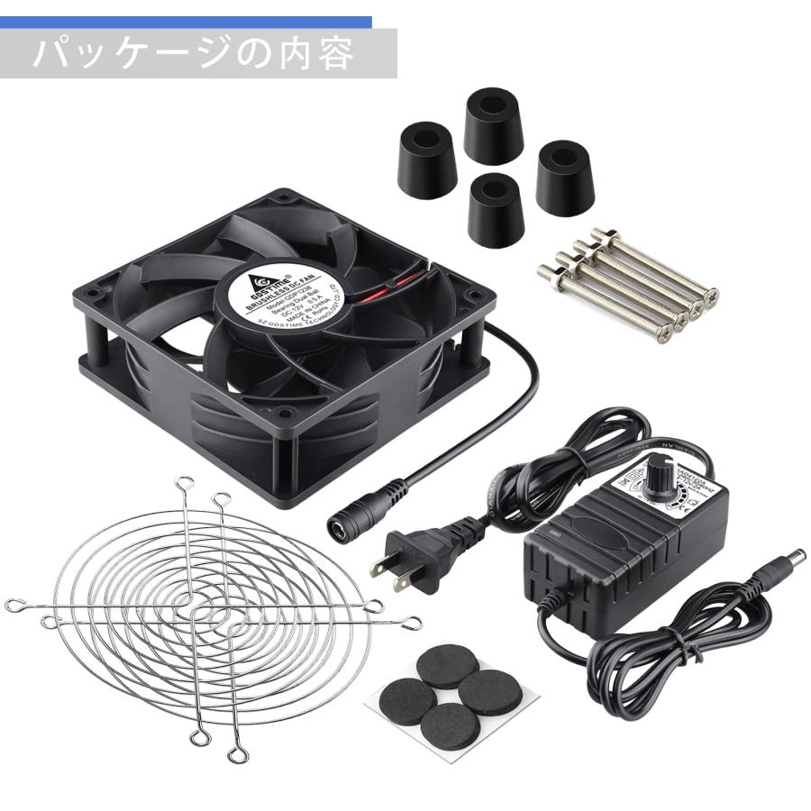 GDSTIME 120mm x 38mm DC 12V ケースファン 冷却ファン 換気扇（AC