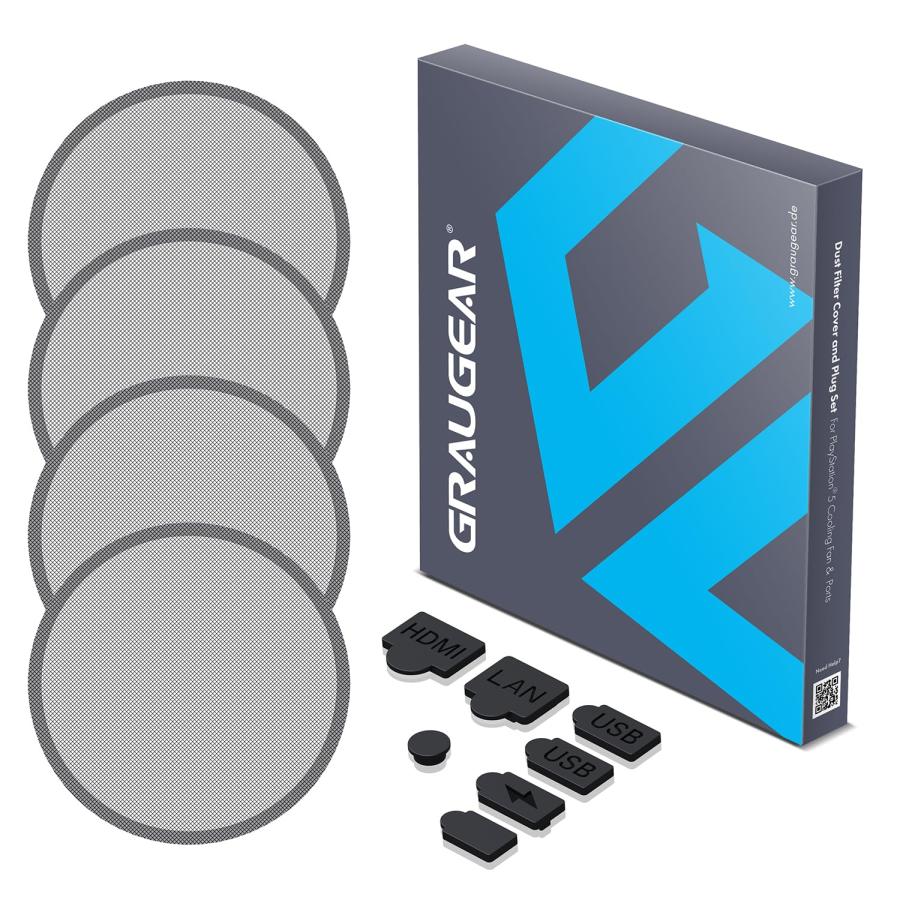 GRAUGEAR PS5ダストプロテクターカバーキット PS5用ホコリキャッチャー ファンダストフィルター シリコンダストプラグセット 通気性ベ |  | 08