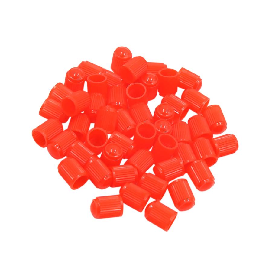 ACROPIX タイヤエアバルブステムキャップ タイヤホイールリムダストカバー プラスチック カー用 レッド 50個 | 