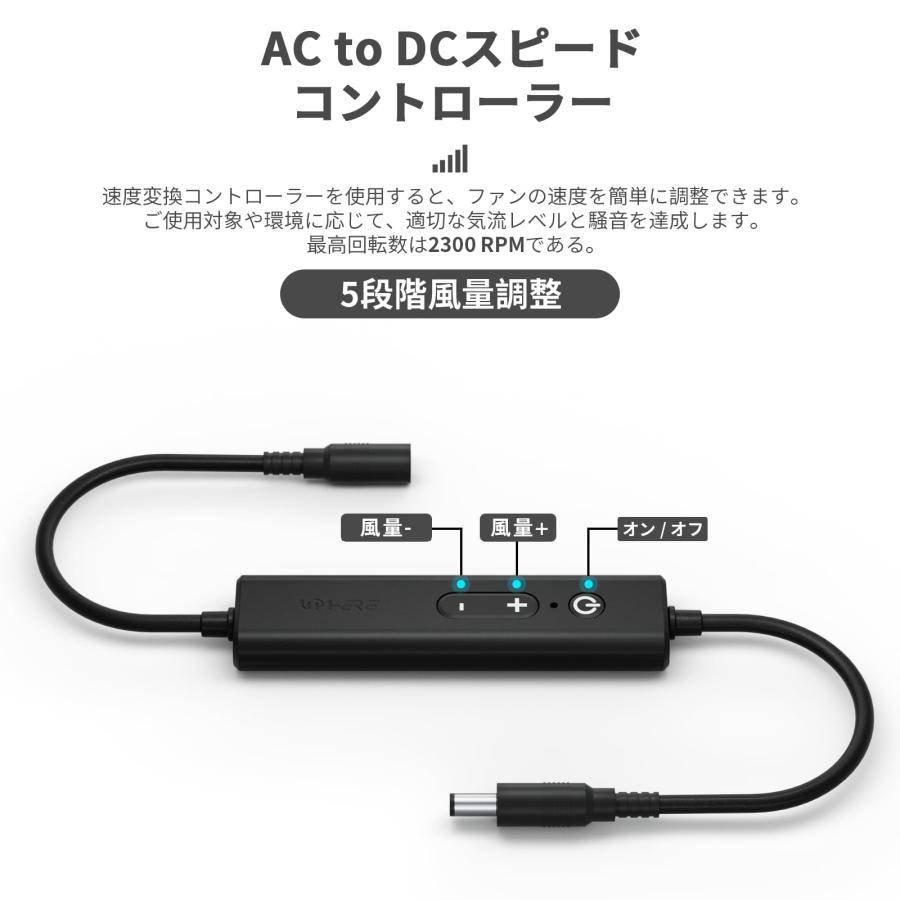 upHere 空冷ファン12cm 2連ファン 小型換気扇 ミニ送風機 扇風機 強力冷却クーラー PCファン DC12V電源 5段階風量調整 静音 |  | 02