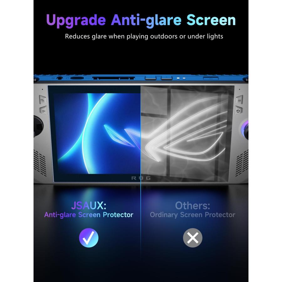 JSAUX ROG Ally スクリーンプロテクター 2枚パック アンチグレア 硬度9H 強化ガラススクリーンプロテクター ガイドフレーム付き |  | 01