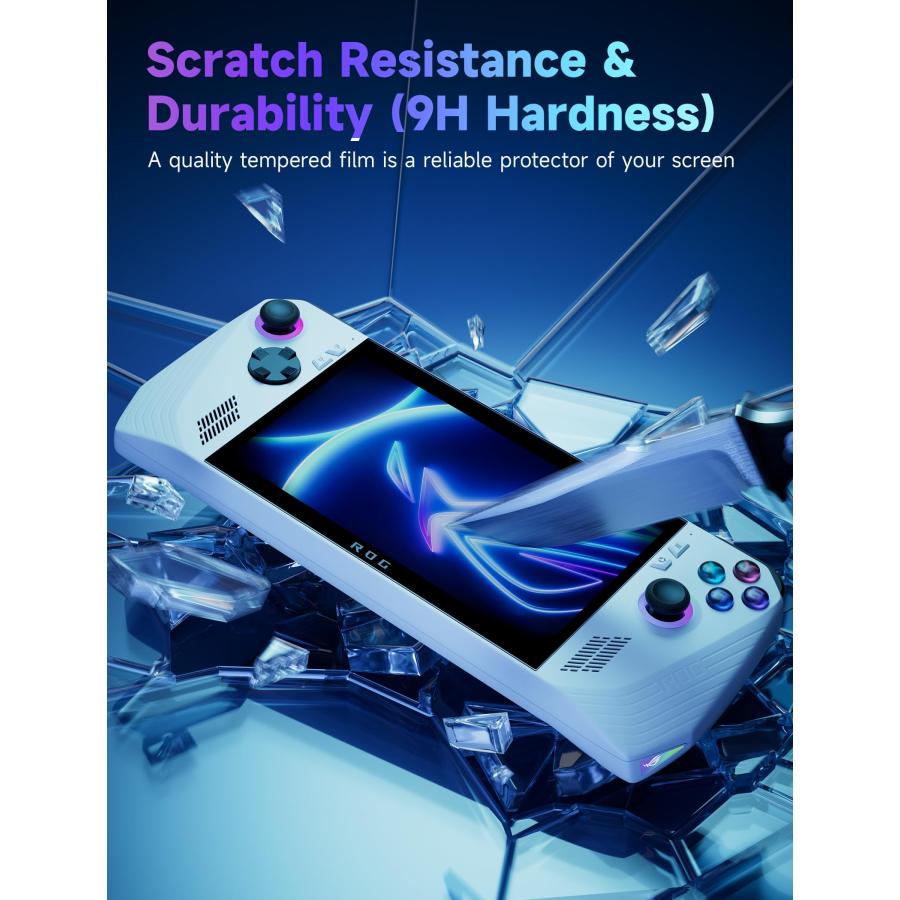 JSAUX ROG Ally スクリーンプロテクター 2枚パック アンチグレア 硬度9H 強化ガラススクリーンプロテクター ガイドフレーム付き |  | 03