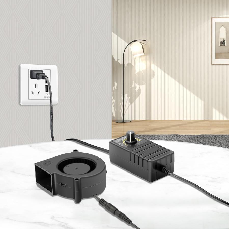 GDSTIME 75mm x 30mm DC 12V換気扇 冷却ファン 遠心ファン シロッコファン 送風機（AC 100V〜240V駆動速度制御 |  | 04