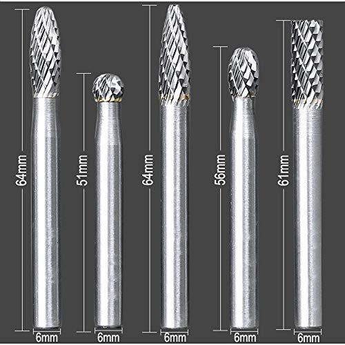 Bestgle超硬バー リューター ビット10本セットドリル カッター ダブルカット 超硬タングステンバー 6mm ロータリーバー タングステン |  | 03