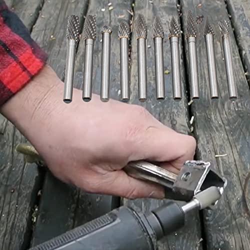 Bestgle超硬バー リューター ビット10本セットドリル カッター ダブルカット 超硬タングステンバー 6mm ロータリーバー タングステン |  | 06