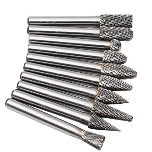 Bestgle超硬バー リューター ビット10本セットドリル カッター ダブルカット 超硬タングステンバー 6mm ロータリーバー タングステン |  | 08