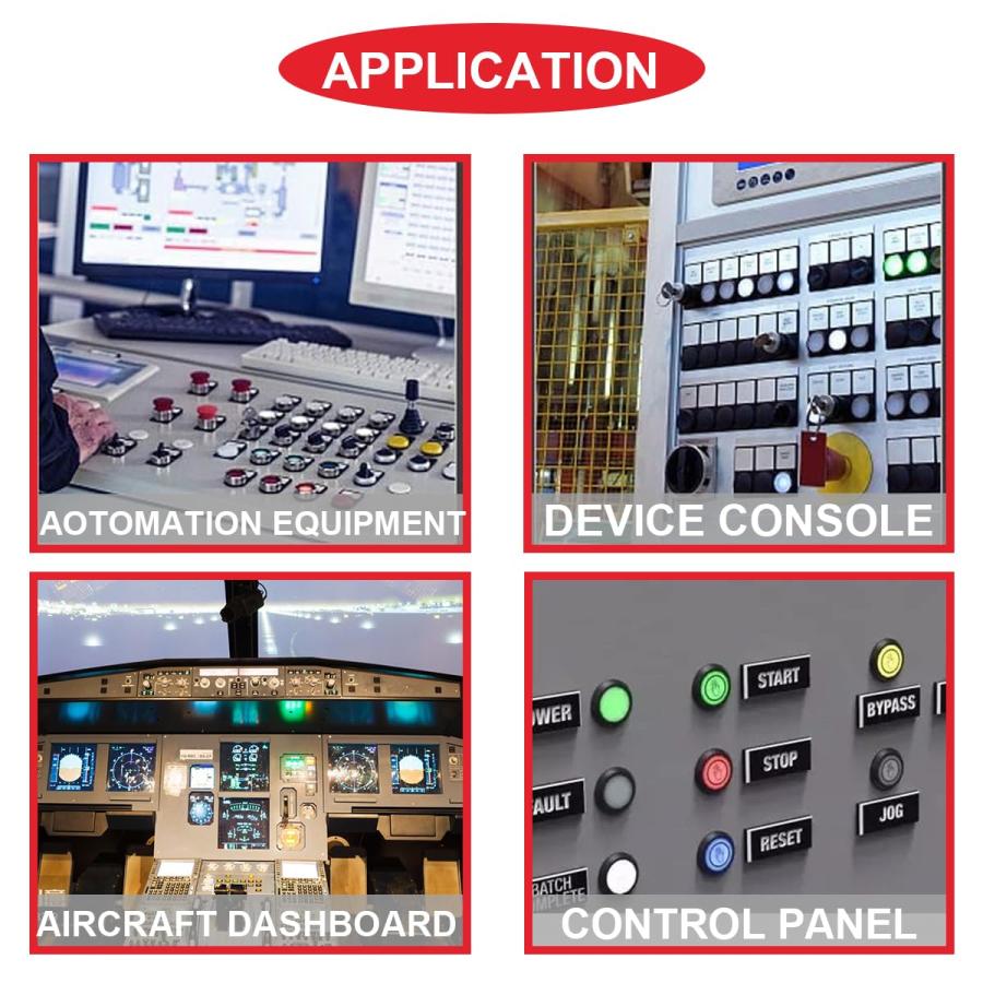 MKBKLLJY 10Pcs の赤い表示燈 12mm 1/2 は車のための 24AWG 120mm ターミナル ワイヤーが付いている IP67 |  | 06