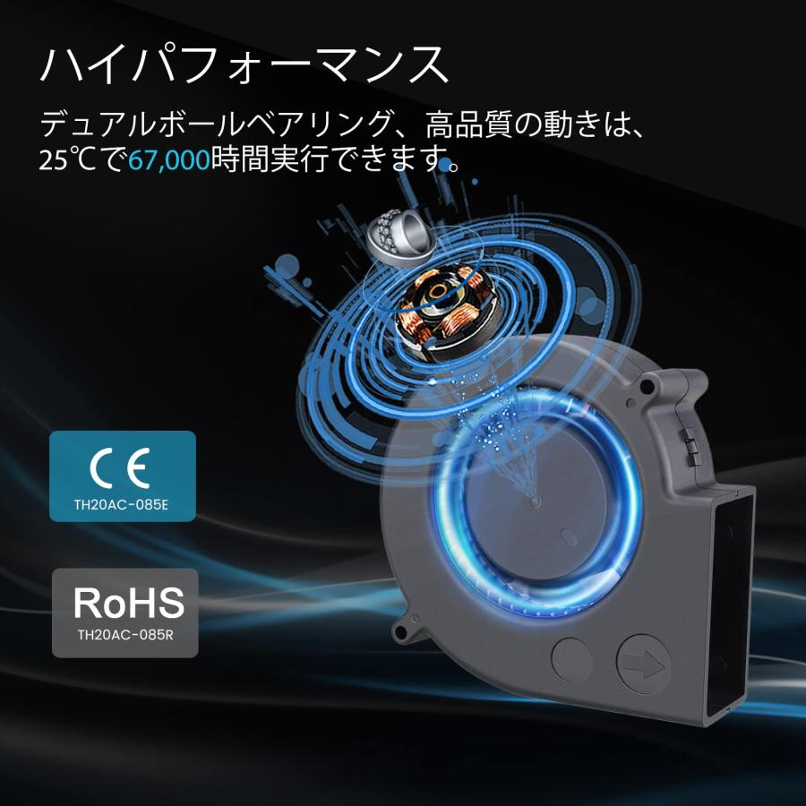 GDSTIME 97mm x 33 mm DC 12V換気扇 シロッコファン 空冷ファン