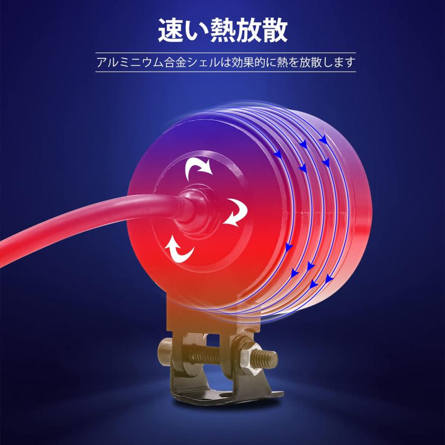 Aoling LEDフォグランプ バイク 4Dレンズ 補助ライト バイク用