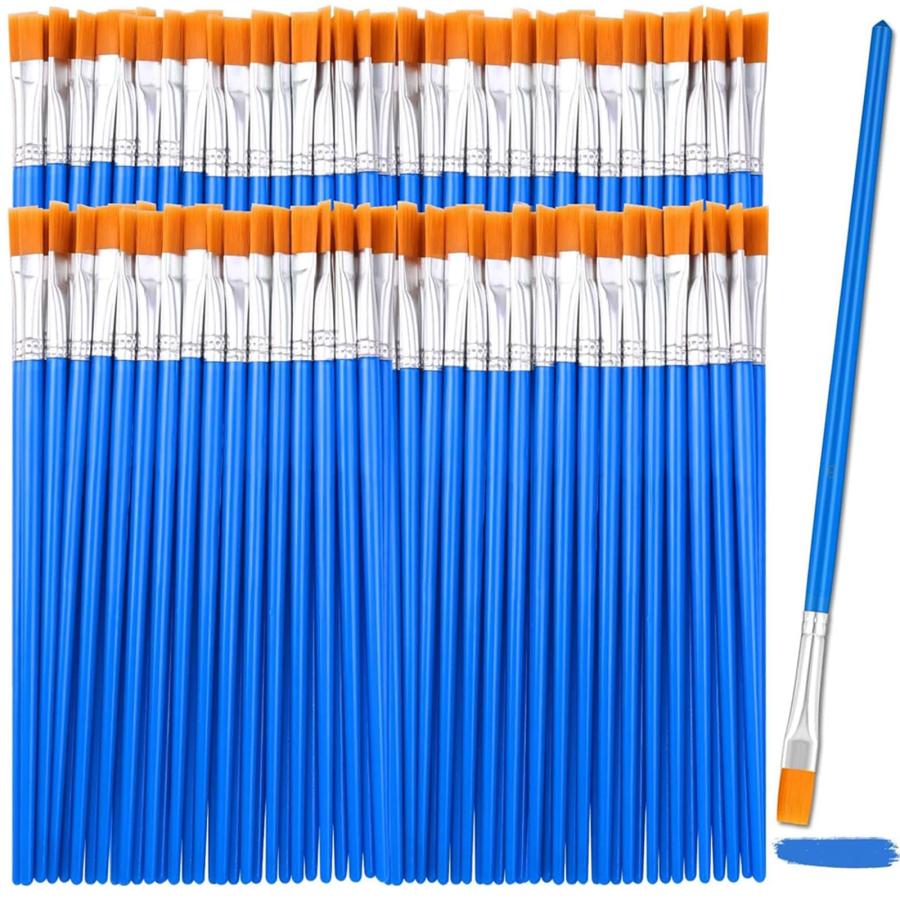 DFsucces 平筆 絵筆 50本セット 16.5cm 画材筆 水彩筆 プラモデル 塗装 水彩画 油絵 アクリル画 ペイント | 