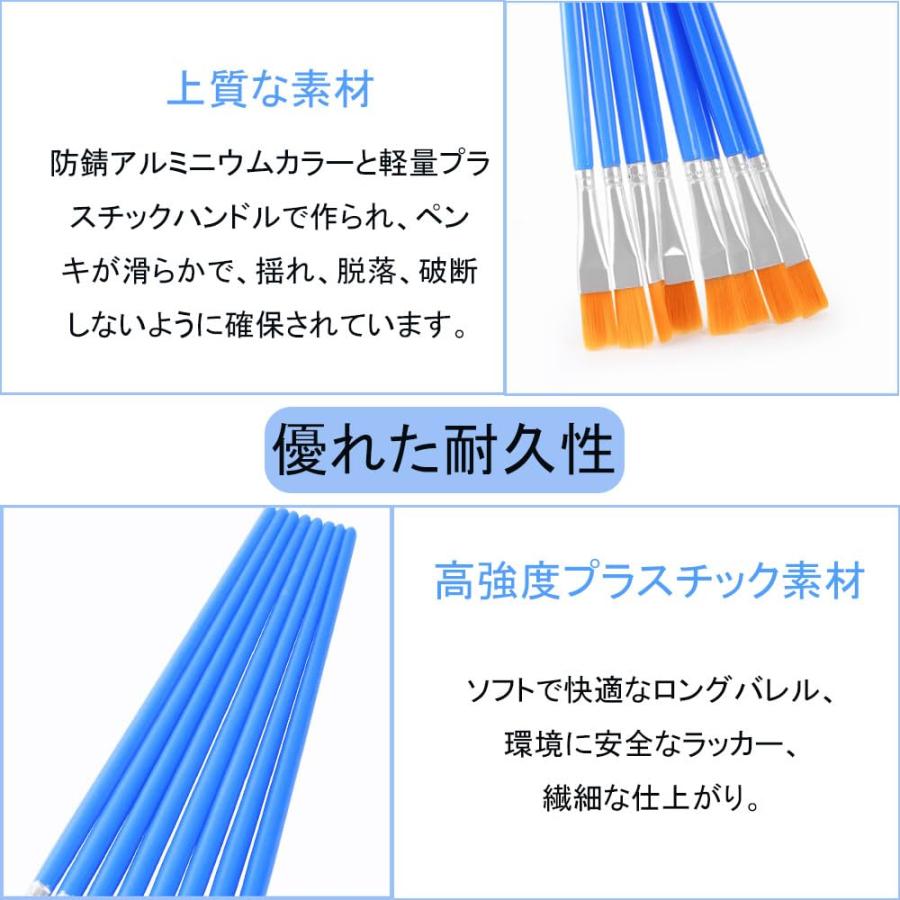DFsucces 平筆 絵筆 50本セット 16.5cm 画材筆 水彩筆 プラモデル 塗装 水彩画 油絵 アクリル画 ペイント |  | 03
