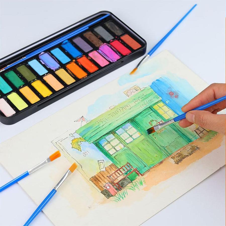 DFsucces 平筆 絵筆 50本セット 16.5cm 画材筆 水彩筆 プラモデル 塗装 水彩画 油絵 アクリル画 ペイント |  | 06