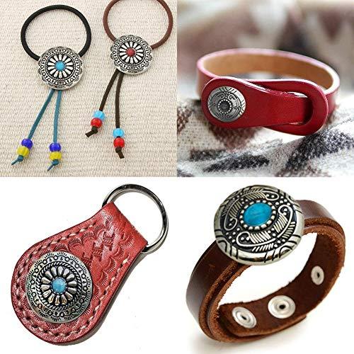 コンチョ ボタン 4色12個セット ターコイズ ネジ式 30mm レザークラフト 財布 手芸 |  | 06