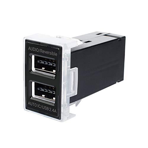 槌屋ヤックTsuchiya Yac 車種専用品 トヨタ車系用 電源ソケット リバーシブルUSBポート AUDIO+2.4A 長さ16.2×幅12 |  | 01