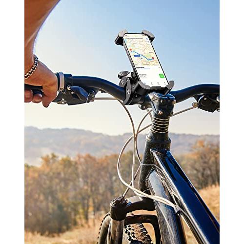 Uneawit 自転車 スマホ ホルダー バイク 携帯ホルダー スマホスタンド 4−7.2インチのスマートフォン 安全ロック 360度回転 角度 |  | 06