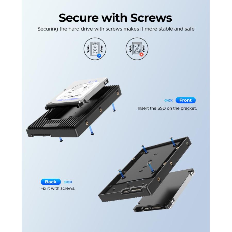 ORICO 2.5 3.5 変換 マウンタ 2.5インチ HDD/SSD→3.5インチ サイズ