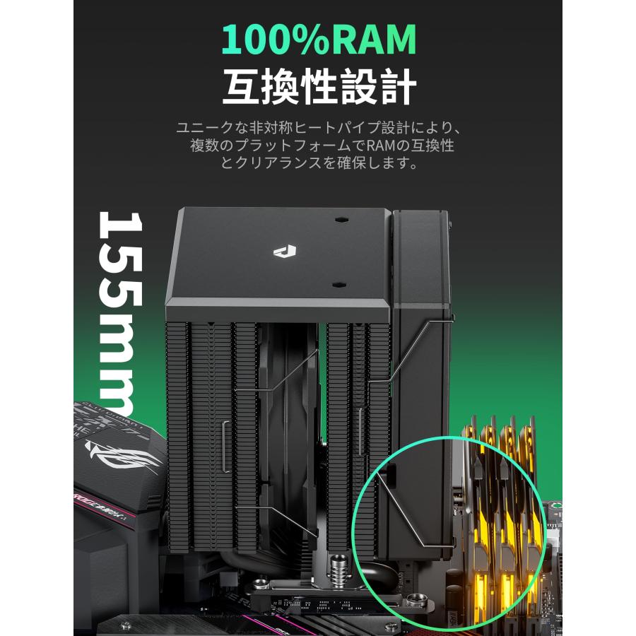 Novonest CPUクーラー 高性能デュアルファン 6本の銅製ヒート