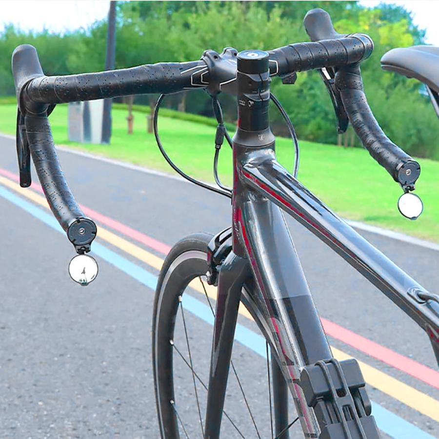 新品未使用ELECTRIC HEX SPRINGTRAILSシルバーミラー人気 自転車 バーエンドミラー 凸面 小型 広角視野 適応ハンドル径16