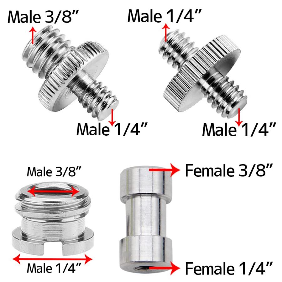 YFFSFDC カメラ ネジ 1/4?3/8インチ カメラネジ変換 20点セット ダブルヘッド スピゴット ライトスタンド 三脚 一脚 一眼レフ |  | 01