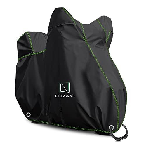 Libzaki バイクカバー 超撥水UVカット300D アップグレードした厚手生地3L-BOXまで対応 大型バイク車体カバー黒 | 