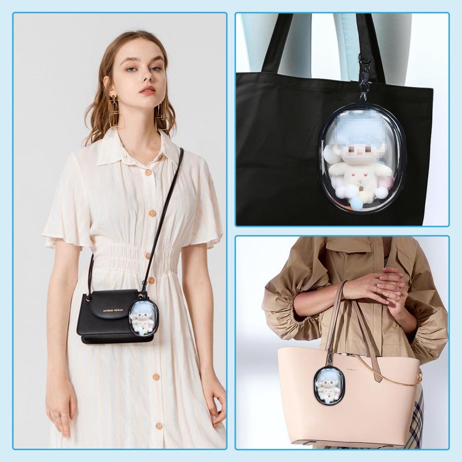 RICISUNG ケース バッグ 痛バック 防塵 人形入れ 外出 透明 クリア 13cm高 痛バ 痛バッグ ぬいぐるみ用 ぬいポーチ クリアバッ |  | 02