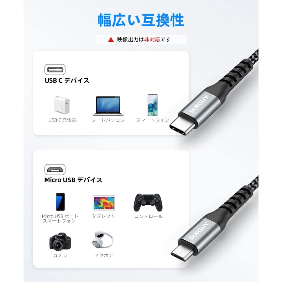 SUNGUY Type C Micro USB ケーブル 0.3M USB C to micro OTGケーブル タイプC マイクロ タイプB |  | 04