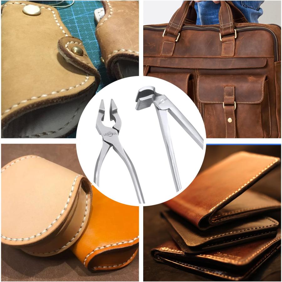 LEONTOOL 口金押えペンチ式 平ペンチ 平やっとこ 幅広 レザークラフト 仕立て工具 口金用 加工道具 圧着 ハンドメイド 革細工 革工芸 |  | 06