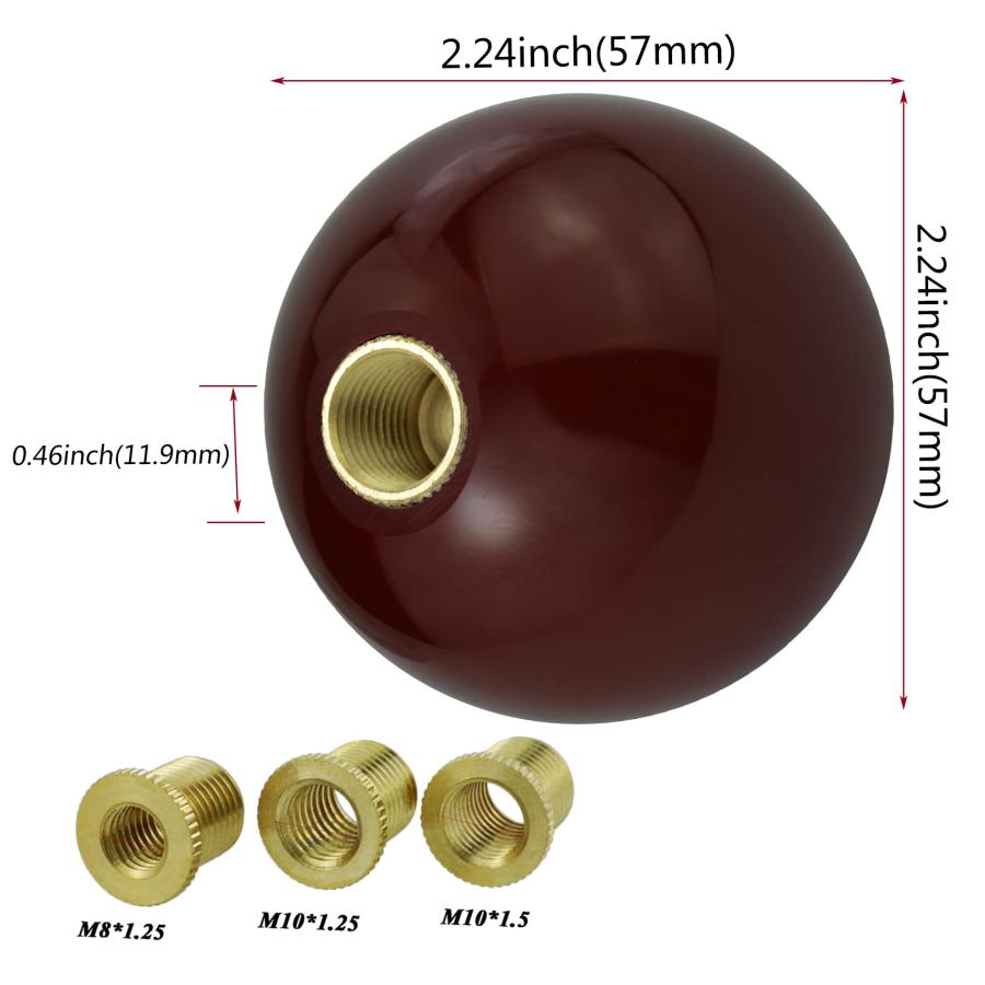 Abfer シフトノブ No。7ビリヤードボール型カーシフトレバーハンドルヘッド 自動マニュアル車用ユニバーサル褐 |  | 01