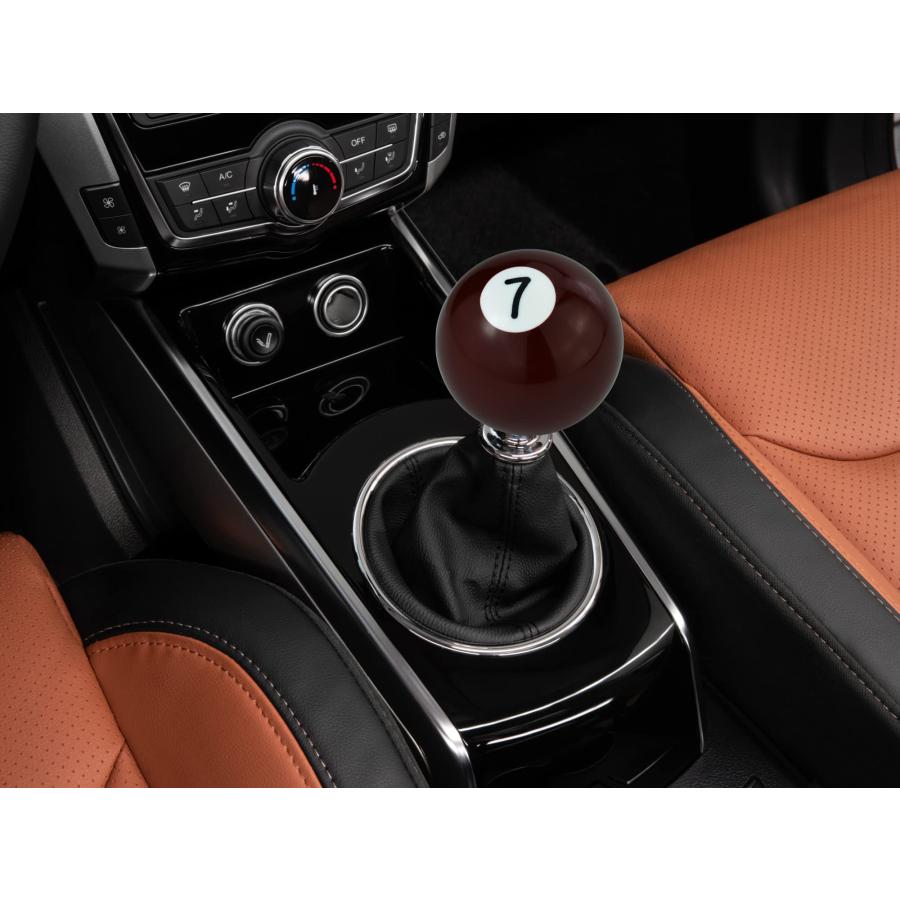 Abfer シフトノブ No。7ビリヤードボール型カーシフトレバーハンドルヘッド 自動マニュアル車用ユニバーサル褐 |  | 02