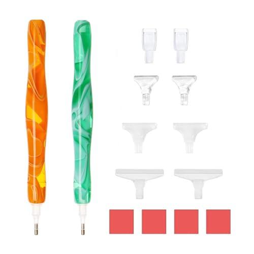 BTtime ダイヤモンドペインティングペン 2本セット 樹脂 ダイヤモンド塗装工具 ダイヤモンドペインティングツール 多機能 DIY 刺繍ダイ | 